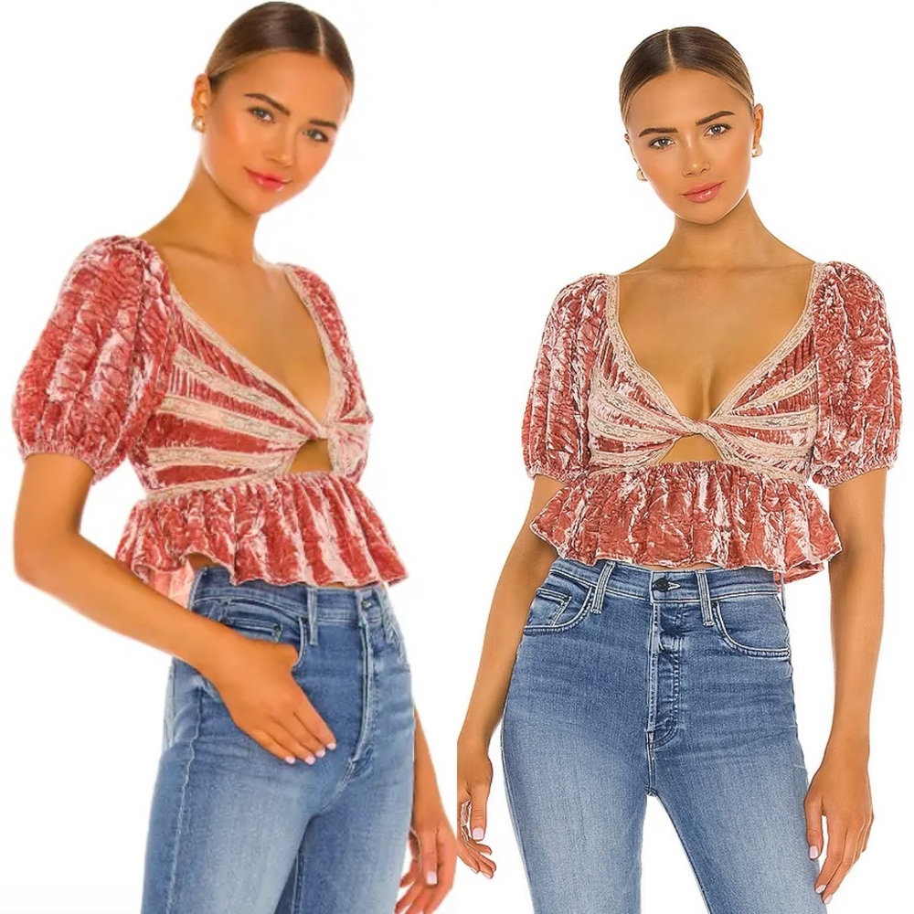 NEW Free People x Revolve Yours Truly Velvet Top